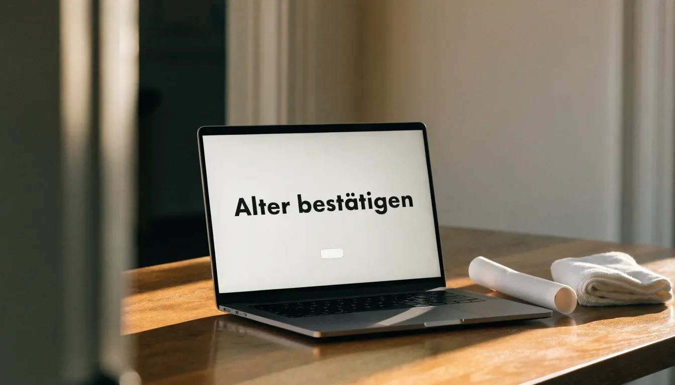 Ein Schlüsselbund liegt auf einem Holzregal neben einem Stapel gefalteter Handtücher, das Licht ist warm.