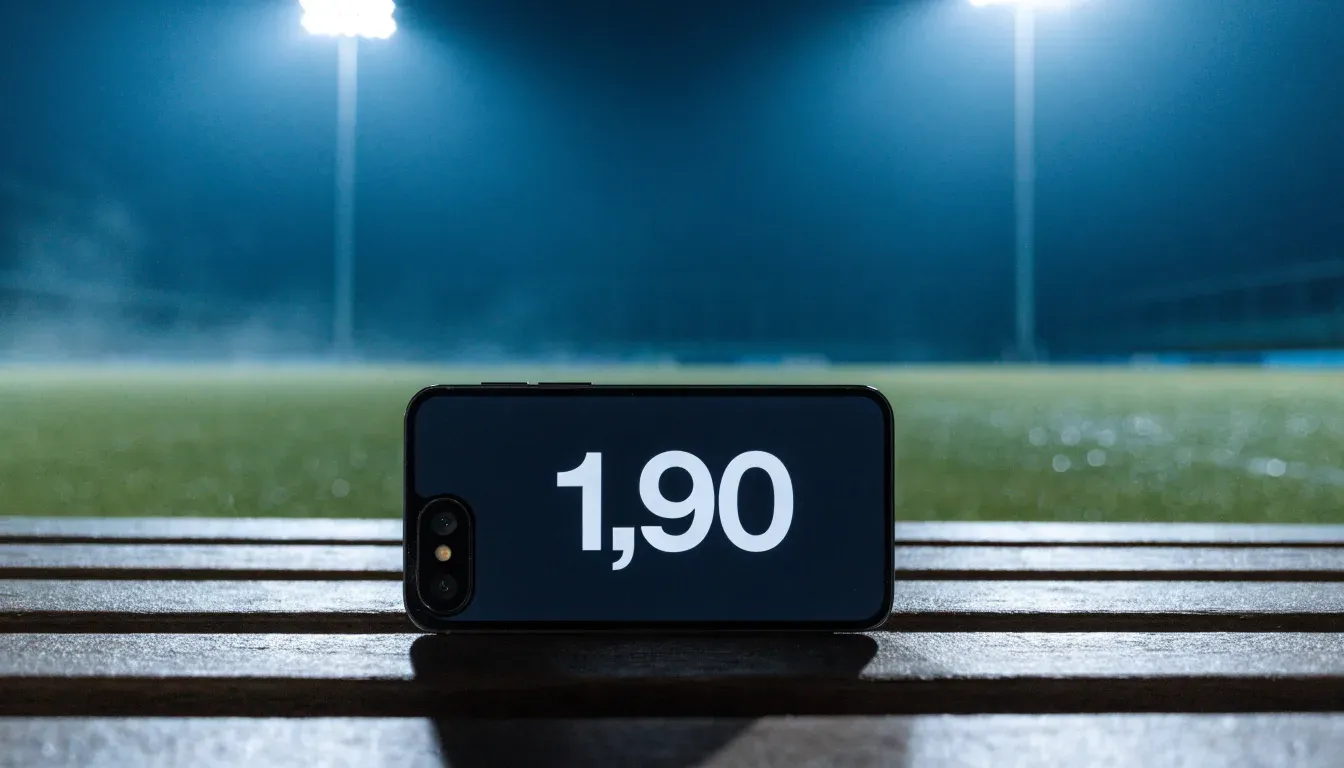 Hohe Flutlichtmasten ragen nachts über einen leeren Trainingsplatz, der Rasen glänzt im weissen Licht.