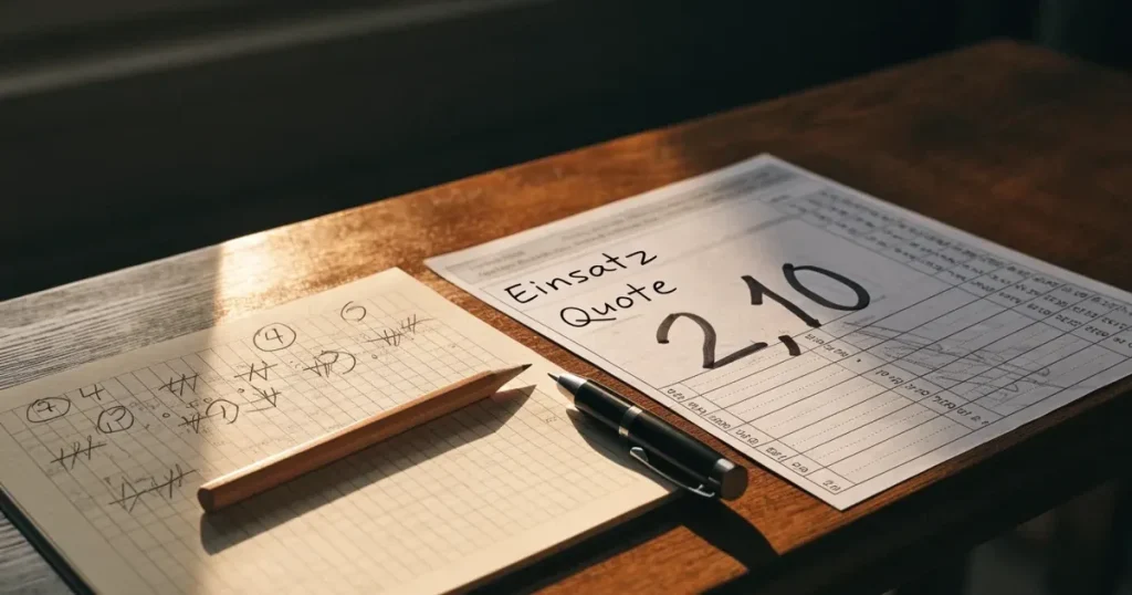 Ein Taschenrechner und ein Bleistift liegen auf kariertem Papier, auf dem nur handgezeichnete Striche und Kreise zu sehen sind.